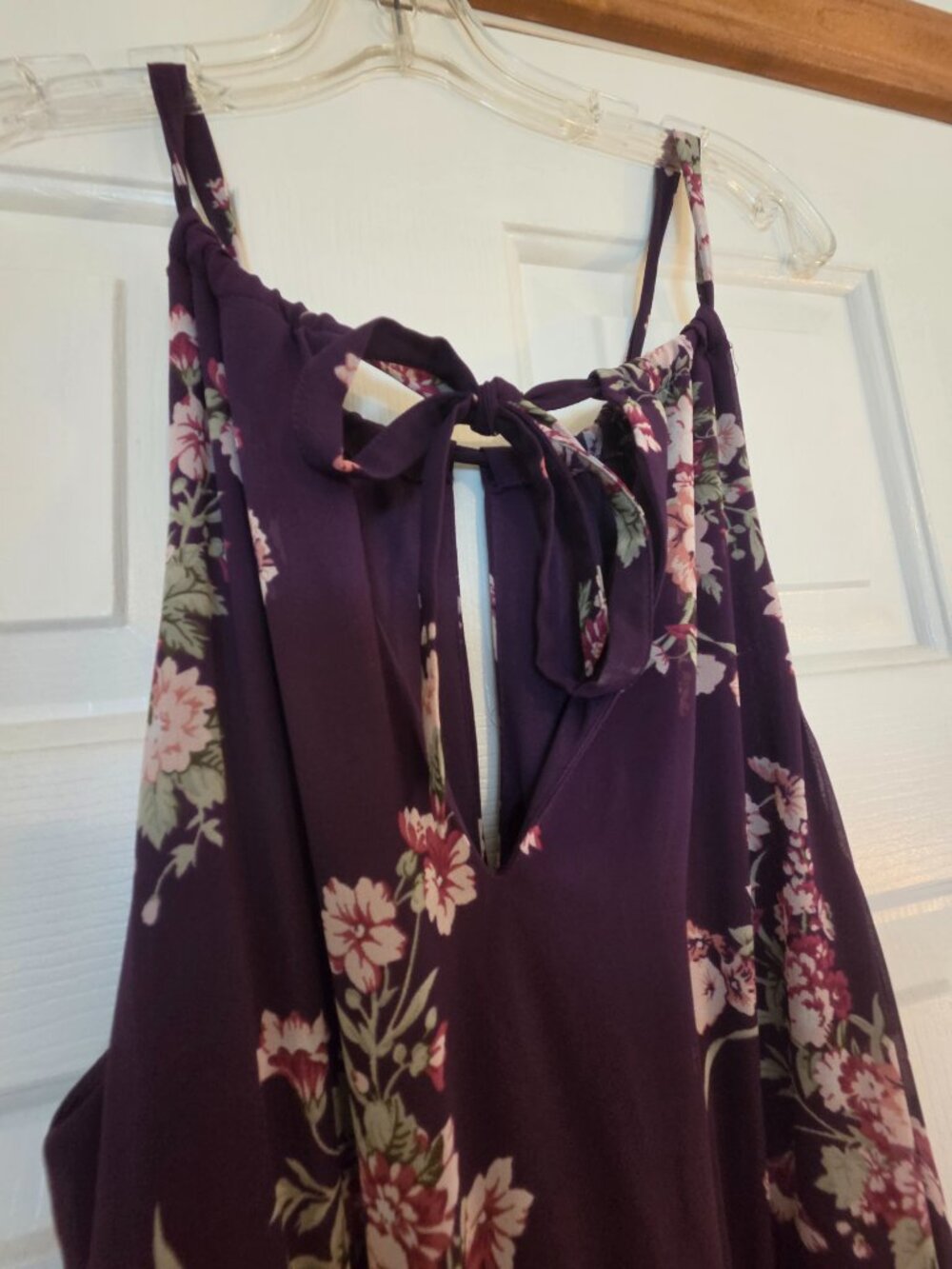 Torrid Purple Floral Maxi-length keyhole dress - Picture 6 of 7